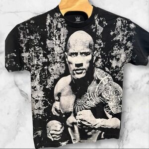 The‎ Rock Shirt Mens Large Camo WWE Ripple Junction Graphic Print Wrestling